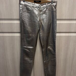 J Brand Shimmering Silver Jeans